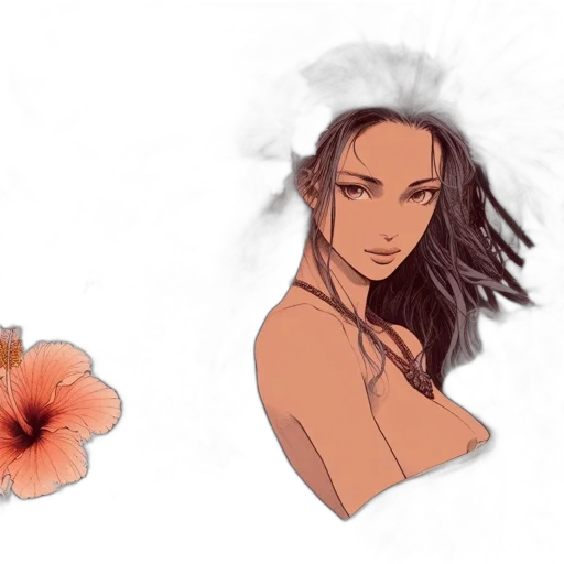 flower, concept art, photorealistic, watercolor transparent PNG cut-out