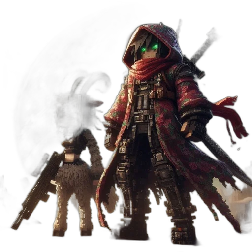 concept art, fantasy art, pixel art, 3d render transparent PNG cut-out