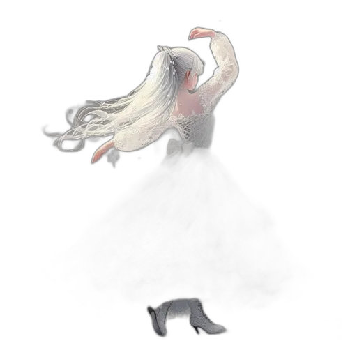 dress, creature, shoes, hair transparent PNG cut-out
