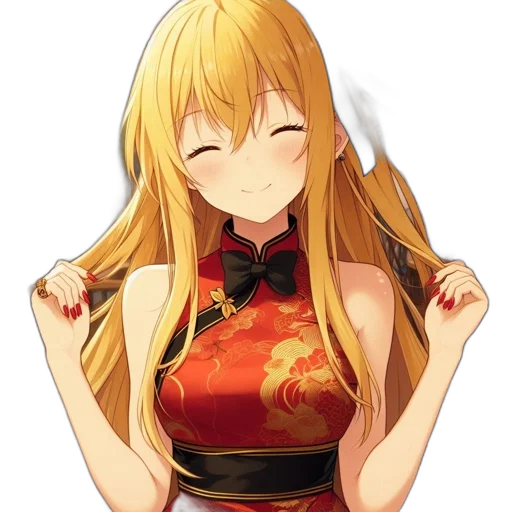 dress, staff, dragon, weapon transparent PNG cut-out