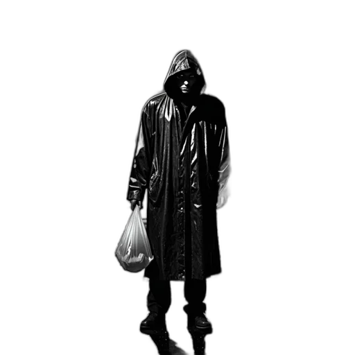 jacket, mask, umbrella, staff transparent PNG cut-out