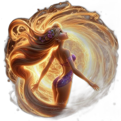 hair, dragon, staff, fantasy art transparent PNG cut-out
