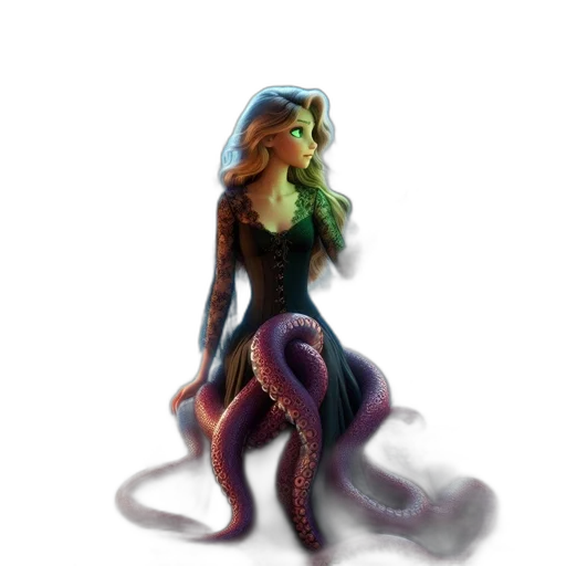 dress, creature, hair, dragon transparent PNG cut-out