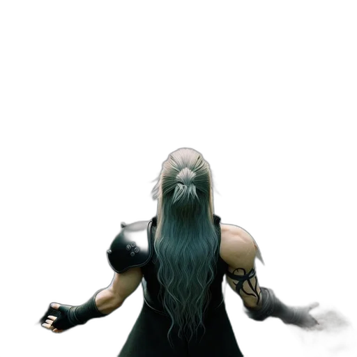 hair, creature, mask, staff transparent PNG cut-out
