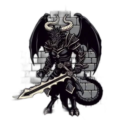 dragon, sword, staff, weapon transparent PNG cut-out