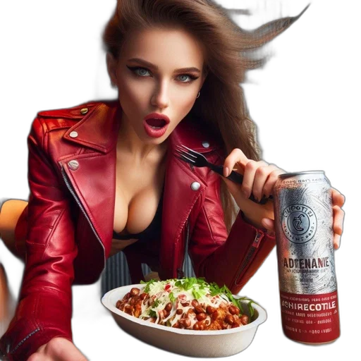 food, jacket, hair, bottle transparent PNG cut-out