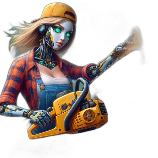 weapon, robot, staff, face transparent PNG cut-out