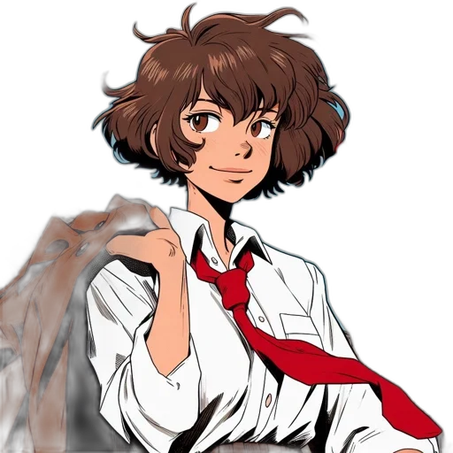 staff, jacket, face, hair transparent PNG cut-out