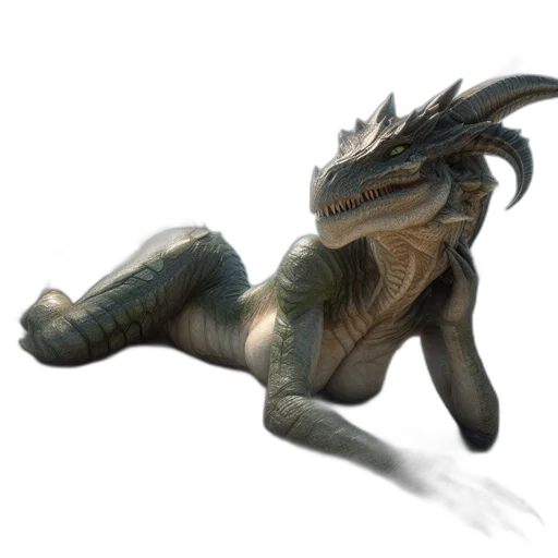 dragon, creature, animal, staff transparent PNG cut-out
