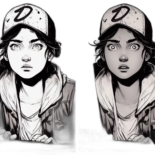 face, jacket, hat, comic book art transparent PNG cut-out