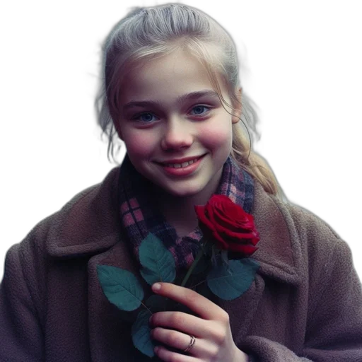 flower, jacket, face, crown transparent PNG cut-out