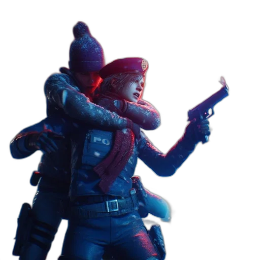 jacket, weapon, mask, staff transparent PNG cut-out