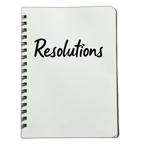 notebook, word, resolutions, written transparent PNG cut-out