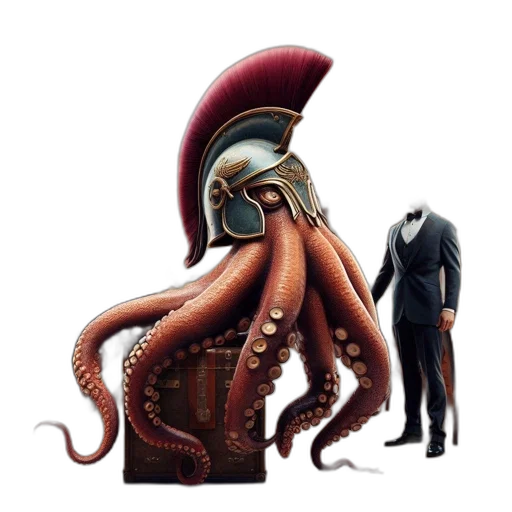staff, creature, hat, jacket transparent PNG cut-out