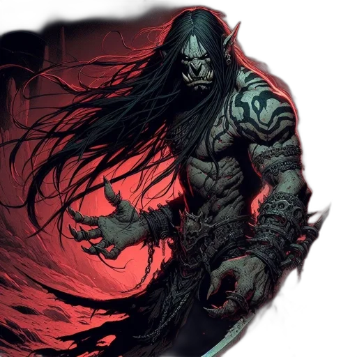 comic book art, concept art, fantasy art, red transparent PNG cut-out