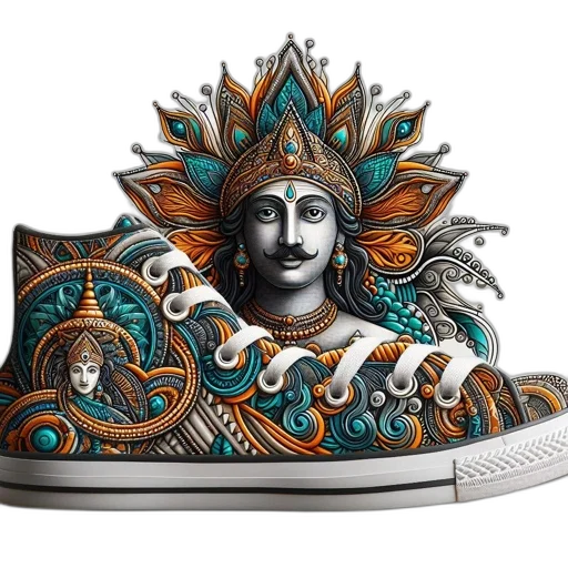 shoes, crown, photorealistic, fantasy art transparent PNG cut-out