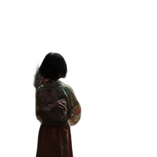 dress, jacket, staff, face transparent PNG cut-out