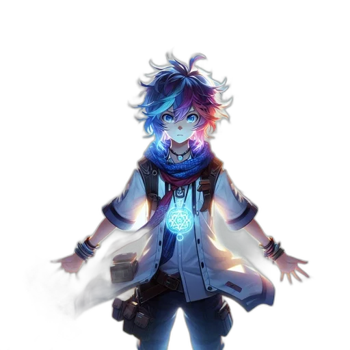 jacket, staff, mask, creature transparent PNG cut-out