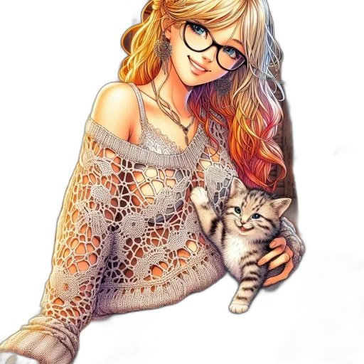 dress, animal, watercolor, anime transparent PNG cut-out