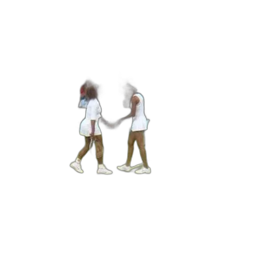 jacket, staff, hair, shoes transparent PNG cut-out