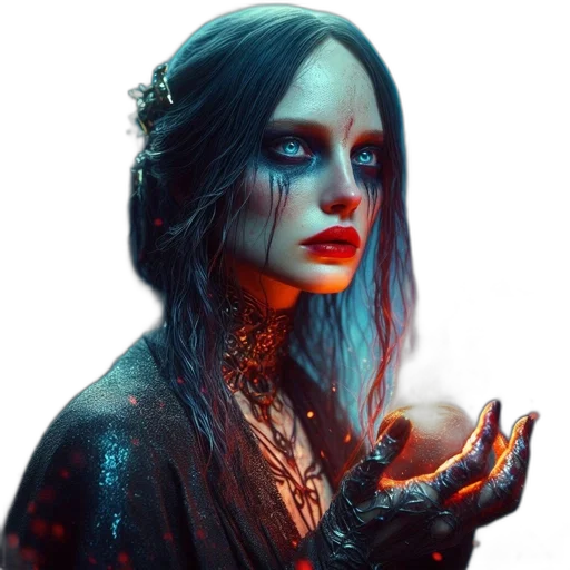 jewelry, face, dress, fantasy art transparent PNG cut-out