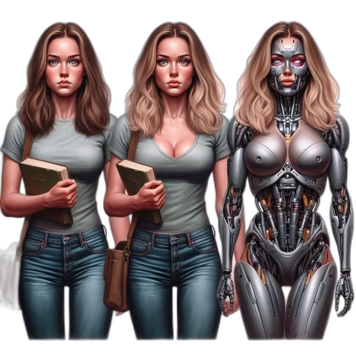robot, concept art, comic book art, fantasy art transparent PNG cut-out