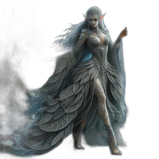 dress, concept art, fantasy art, comic book art transparent PNG cut-out