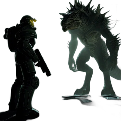 creature, dragon, concept art, 3d render transparent PNG cut-out