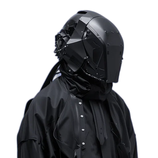 jacket, mask, umbrella, cyberpunk transparent PNG cut-out