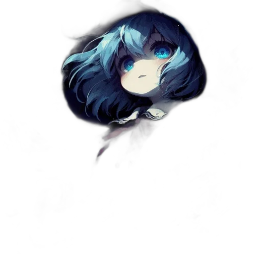 hair, face, creature, staff transparent PNG cut-out