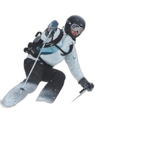 3d render, skier, action, wearing transparent PNG cut-out