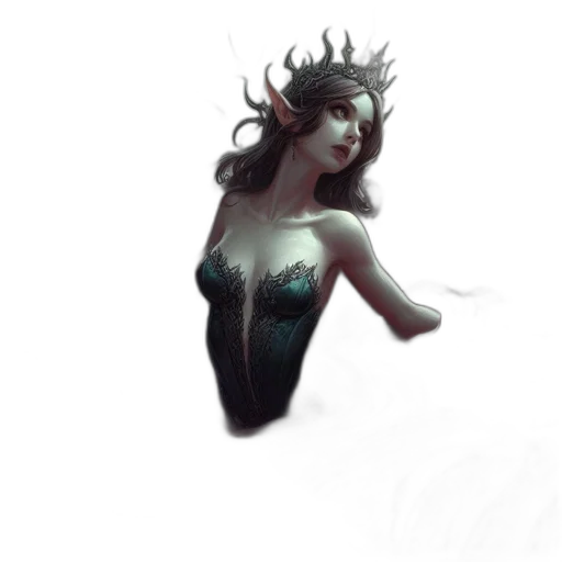 dress, creature, crown, concept art transparent PNG cut-out