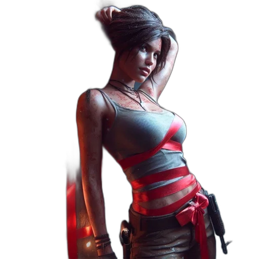 dress, weapon, cyberpunk, concept art transparent PNG cut-out