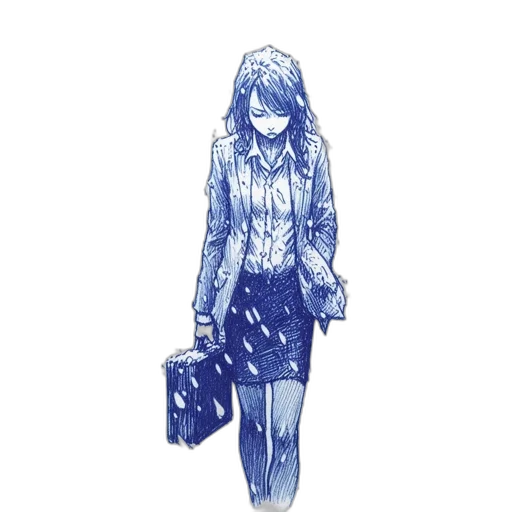 dress, jacket, umbrella, staff transparent PNG cut-out
