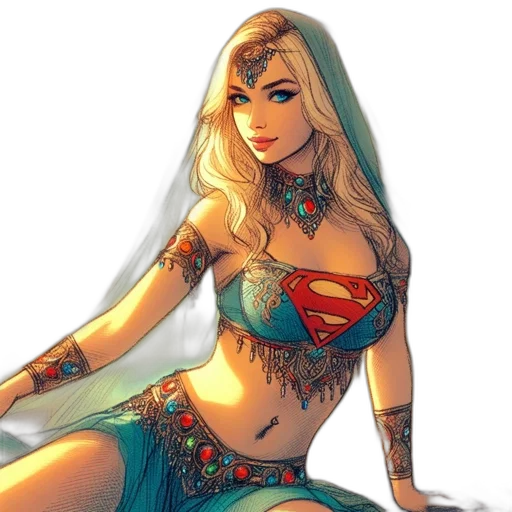 dress, jewelry, comic book art, fantasy art transparent PNG cut-out