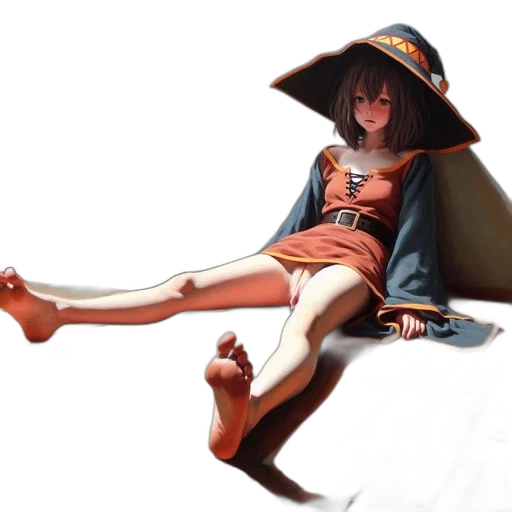 dress, hat, umbrella, staff transparent PNG cut-out