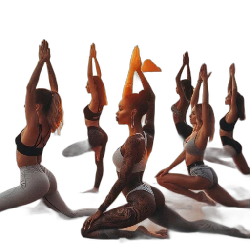 earth tones, group, women, perform transparent PNG cut-out
