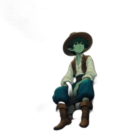 hat, staff, jacket, robot transparent PNG cut-out