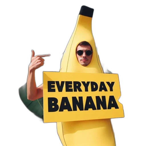 individual, wearing, banana, suit transparent PNG cut-out