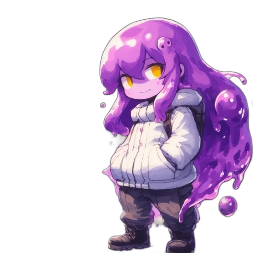 staff, creature, jacket, hair transparent PNG cut-out