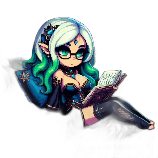 dress, fantasy art, pixel art, cartoon transparent PNG cut-out
