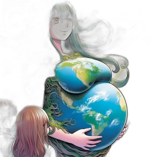 concept art, fantasy art, watercolor, vaporwave transparent PNG cut-out