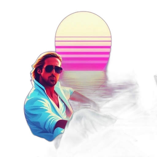 jacket, vaporwave, pixel art, concept art transparent PNG cut-out