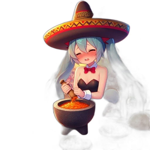 hat, food, mask, staff transparent PNG cut-out