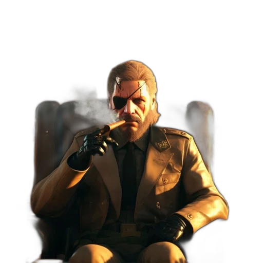 jacket, weapon, staff, face transparent PNG cut-out