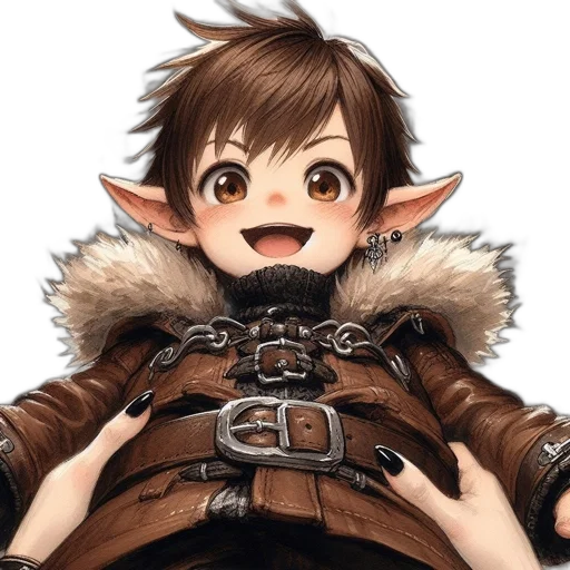 face, staff, creature, jacket transparent PNG cut-out