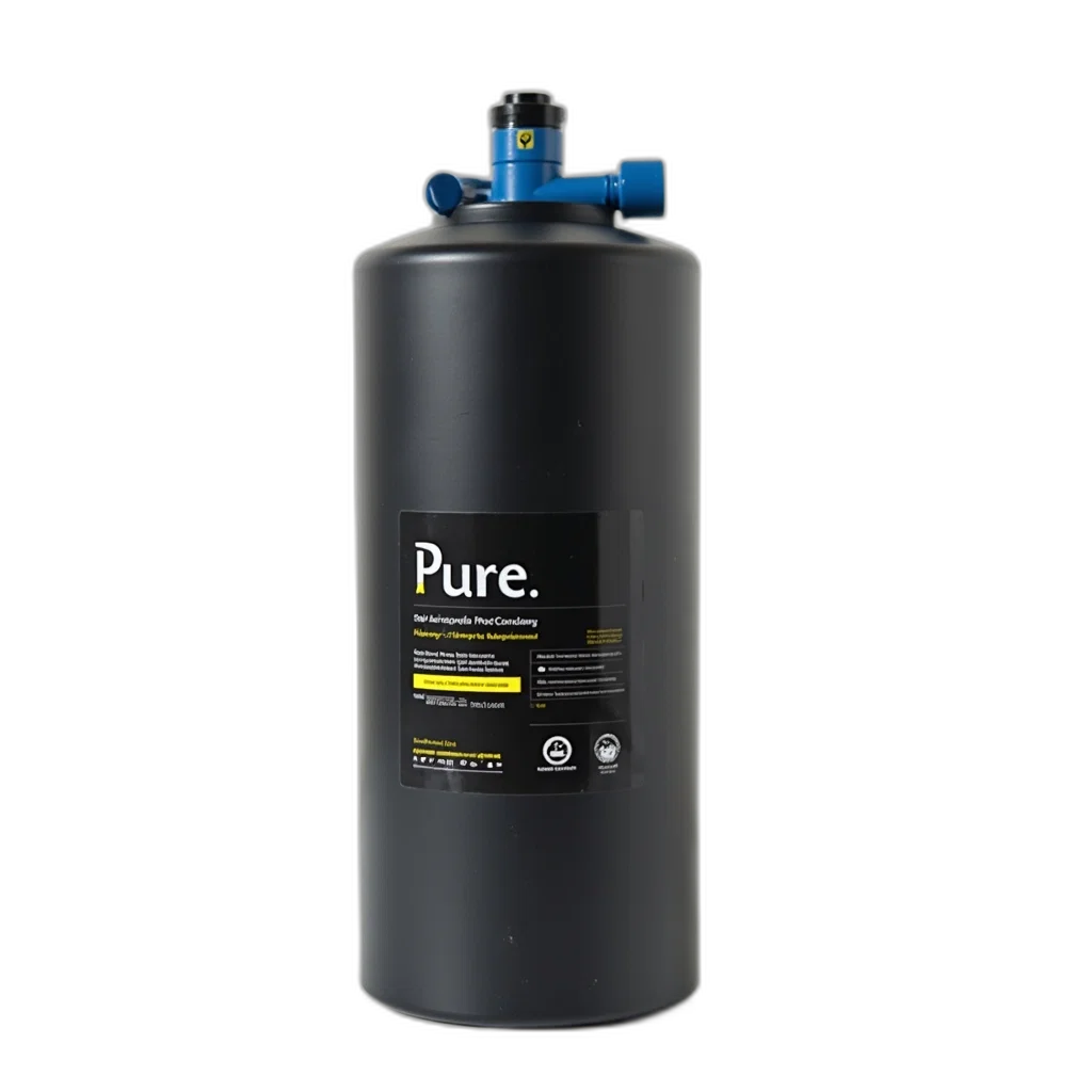 bottle, 3d render, black, cylindrical transparent PNG cut-out