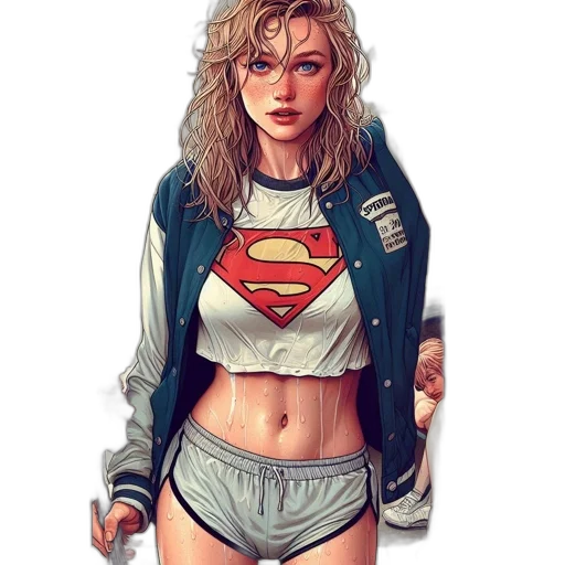 jacket, face, comic book art, concept art transparent PNG cut-out