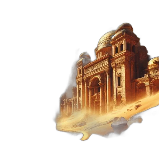 building, concept art, 3d render, watercolor transparent PNG cut-out