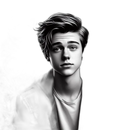 hair, face, jacket, photorealistic transparent PNG cut-out